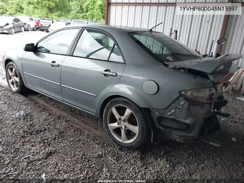 2004 Mazda Mazda6 S VIN: 1YVHP80D045N15597 Lot: 42251221