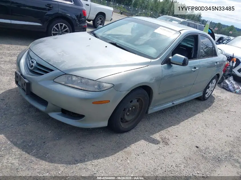 2004 Mazda Mazda6 S VIN: 1YVFP80D345N33485 Lot: 42584808