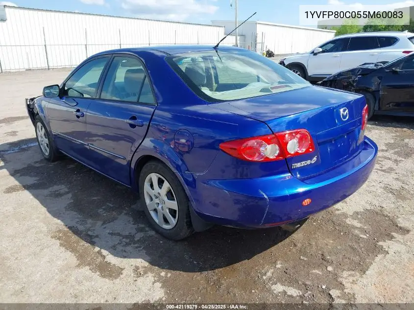 2005 Mazda Mazda6 I Base VIN: 1YVFP80C055M60083 Lot: 42119379