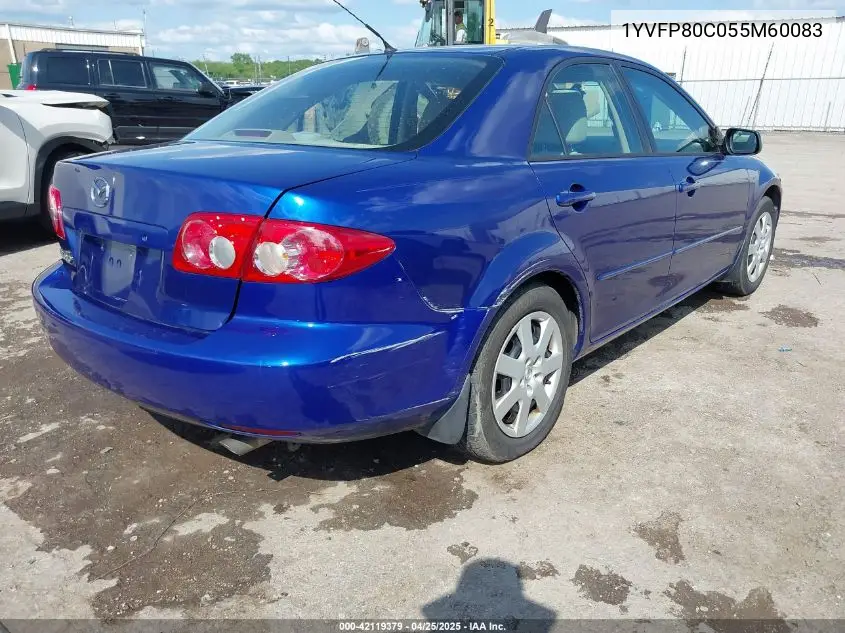 2005 Mazda Mazda6 I Base VIN: 1YVFP80C055M60083 Lot: 42119379