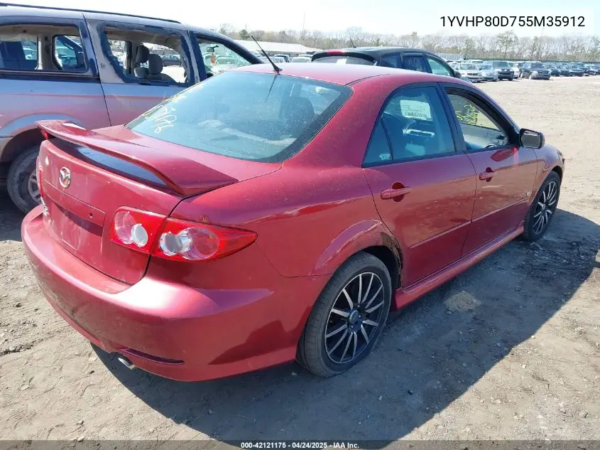 2005 Mazda Mazda6 S Sport VIN: 1YVHP80D755M35912 Lot: 42121175