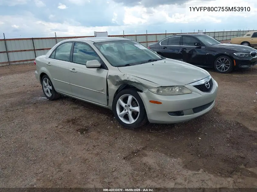 2005 Mazda Mazda6 I Base VIN: 1YVFP80C755M53910 Lot: 42233370