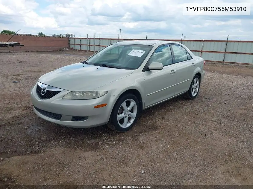 2005 Mazda Mazda6 I Base VIN: 1YVFP80C755M53910 Lot: 42233370