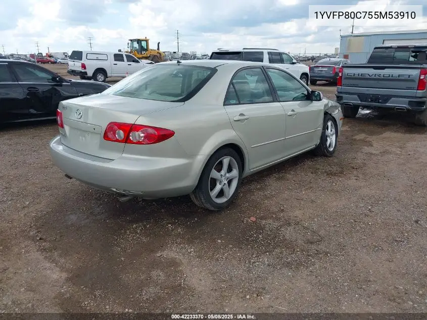 2005 Mazda Mazda6 I Base VIN: 1YVFP80C755M53910 Lot: 42233370