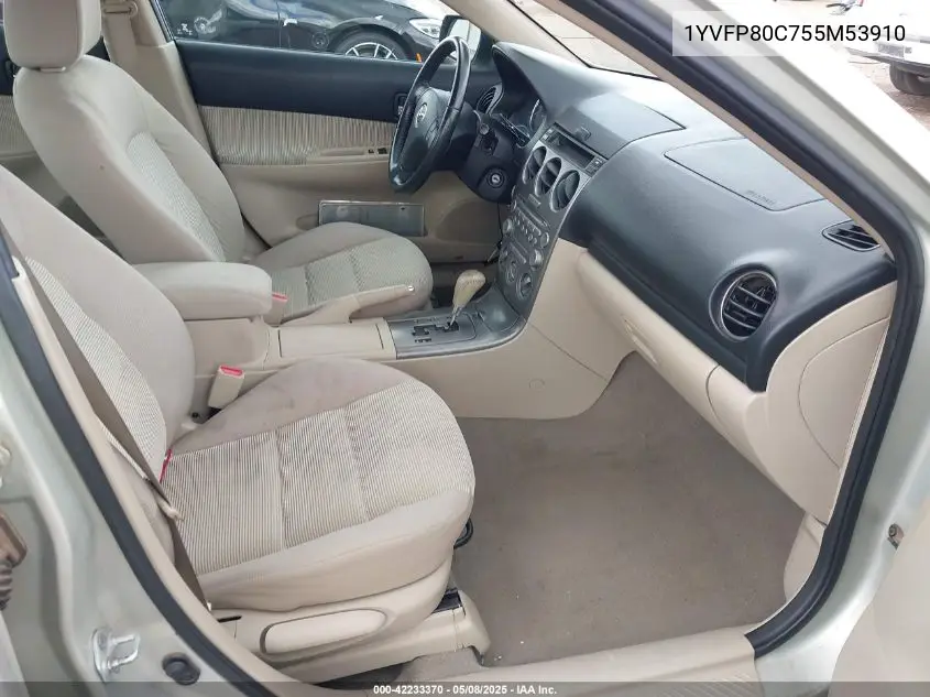 2005 Mazda Mazda6 I Base VIN: 1YVFP80C755M53910 Lot: 42233370