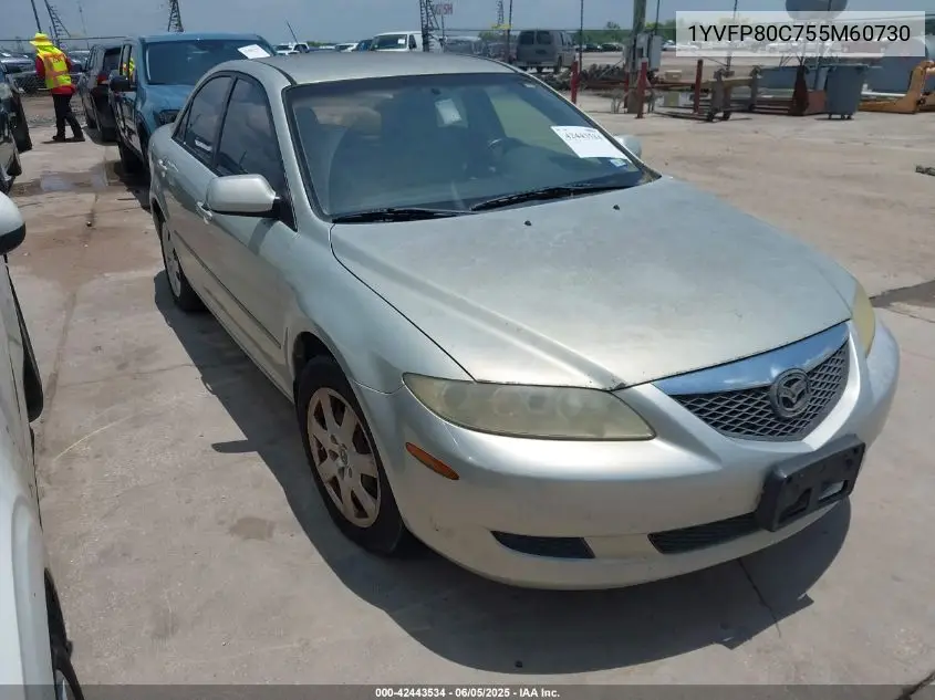 2005 Mazda Mazda6 I Base VIN: 1YVFP80C755M60730 Lot: 42443534