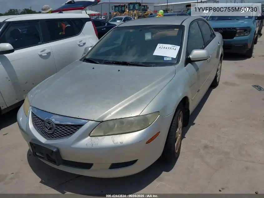 2005 Mazda Mazda6 I Base VIN: 1YVFP80C755M60730 Lot: 42443534