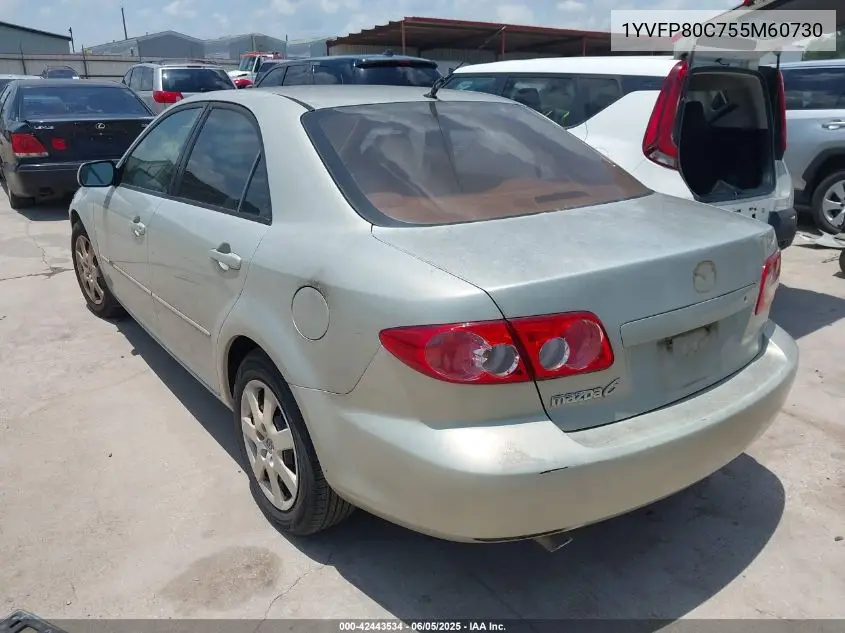 2005 Mazda Mazda6 I Base VIN: 1YVFP80C755M60730 Lot: 42443534