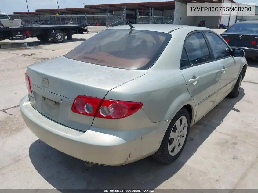 2005 Mazda Mazda6 I Base VIN: 1YVFP80C755M60730 Lot: 42443534