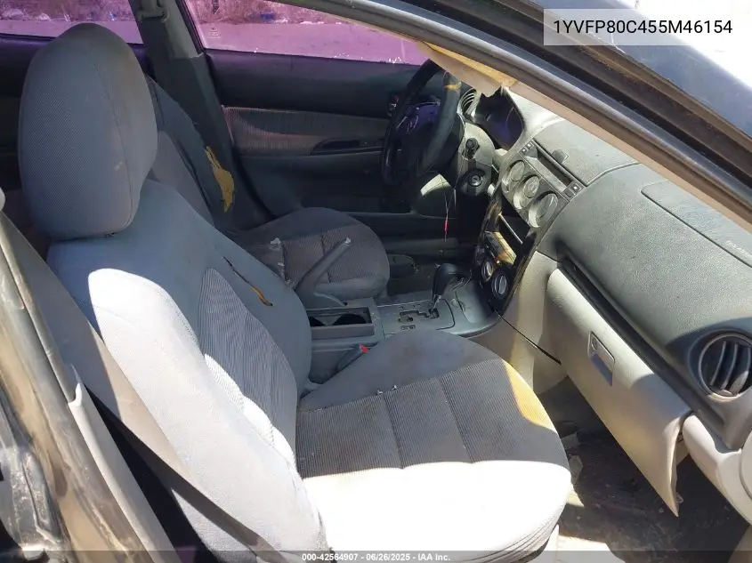 2005 Mazda Mazda6 I Base VIN: 1YVFP80C455M46154 Lot: 42564907