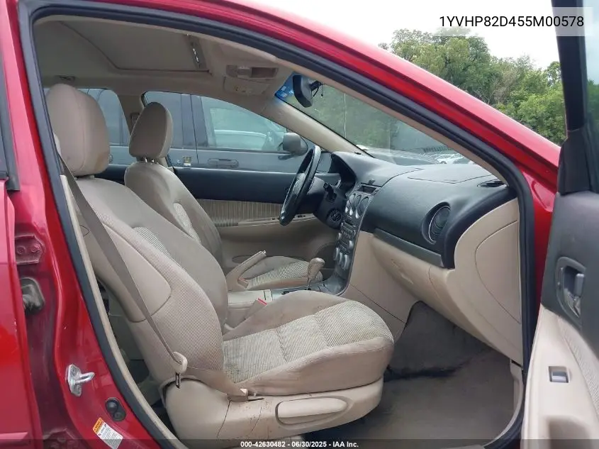 2005 Mazda Mazda6 S Base VIN: 1YVHP82D455M00578 Lot: 42630482