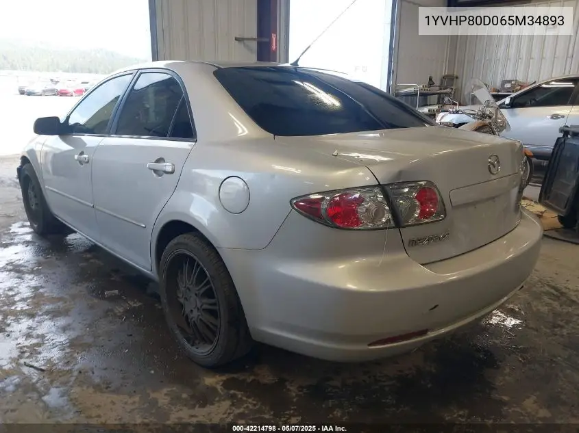 2006 Mazda Mazda6 S Grand Touring VIN: 1YVHP80D065M34893 Lot: 42214798