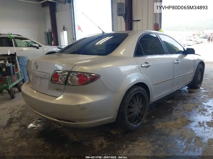 2006 Mazda Mazda6 S Grand Touring VIN: 1YVHP80D065M34893 Lot: 42214798