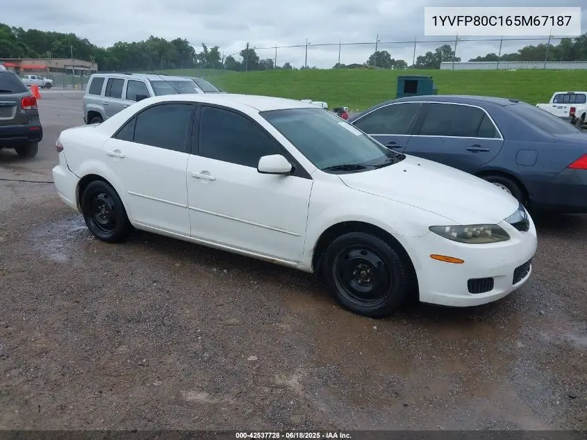 2006 Mazda Mazda6 I VIN: 1YVFP80C165M67187 Lot: 42537728