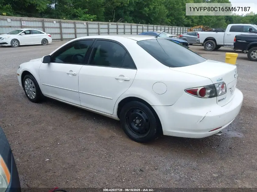 2006 Mazda Mazda6 I VIN: 1YVFP80C165M67187 Lot: 42537728
