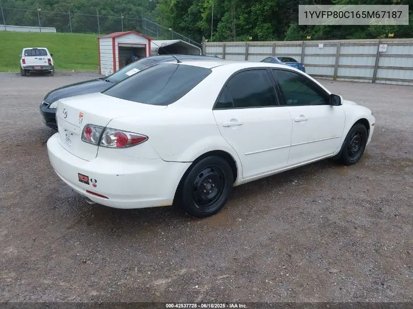 2006 Mazda Mazda6 I VIN: 1YVFP80C165M67187 Lot: 42537728
