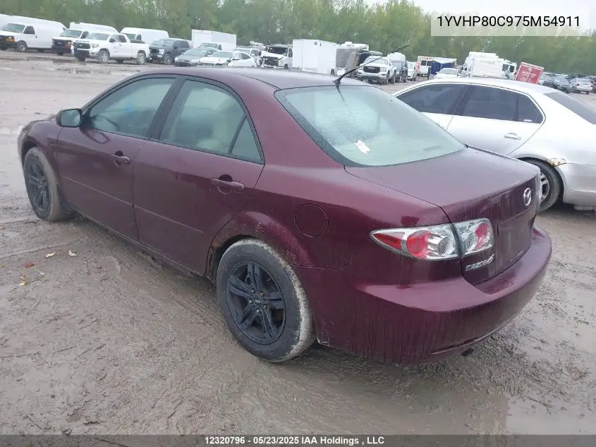 2007 Mazda Mazda6 VIN: 1YVHP80C975M54911 Lot: 12320796