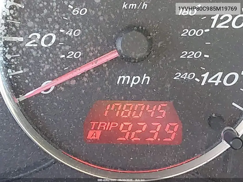 2008 Mazda Mazda6 I Sport Ve VIN: 1YVHP80C985M19769 Lot: 42627805