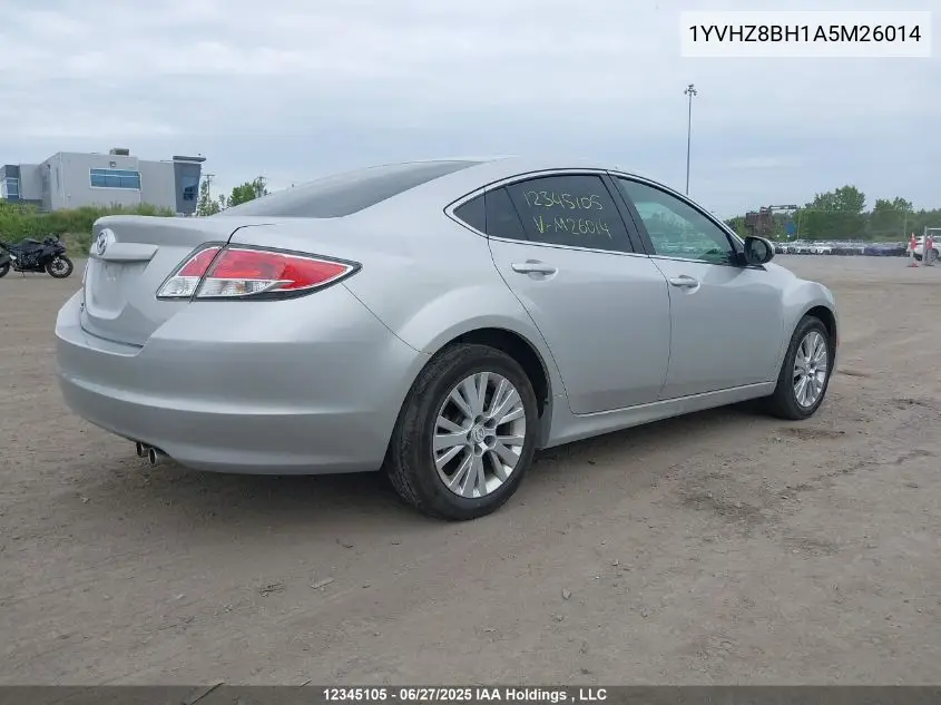 2010 Mazda Mazda6 Gs-I4 VIN: 1YVHZ8BH1A5M26014 Lot: 12345105X