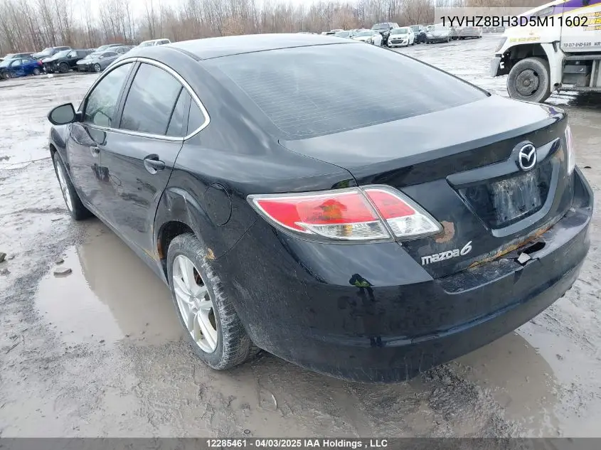 2013 Mazda Mazda6 Gs-I4 VIN: 1YVHZ8BH3D5M11602 Lot: 12285461X