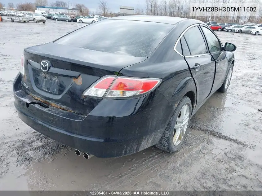 2013 Mazda Mazda6 Gs-I4 VIN: 1YVHZ8BH3D5M11602 Lot: 12285461X