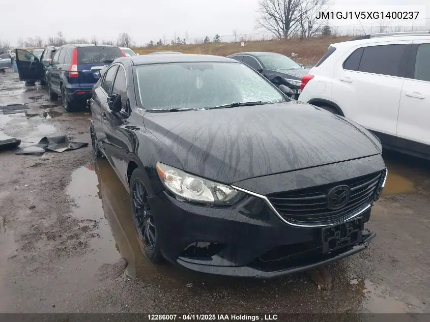 2016 Mazda 6 Touring VIN: JM1GJ1V5XG1400237 Lot: 12286007