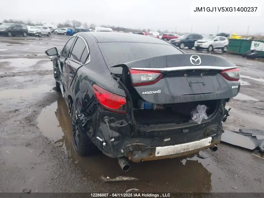 2016 Mazda 6 Touring VIN: JM1GJ1V5XG1400237 Lot: 12286007