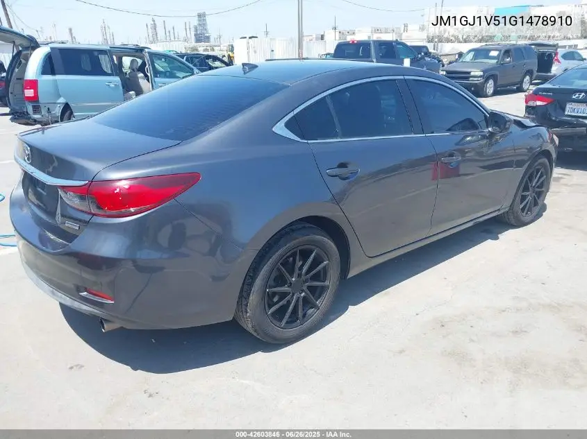 2016 Mazda Mazda6 I Touring VIN: JM1GJ1V51G1478910 Lot: 42603846