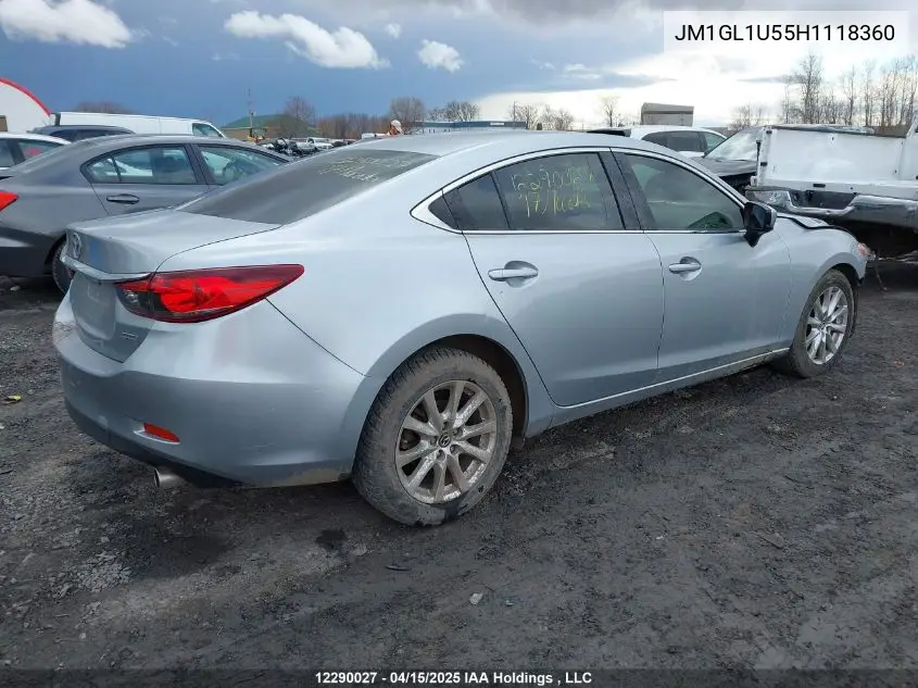 2017 Mazda 6 Sport VIN: JM1GL1U55H1118360 Lot: 12290027