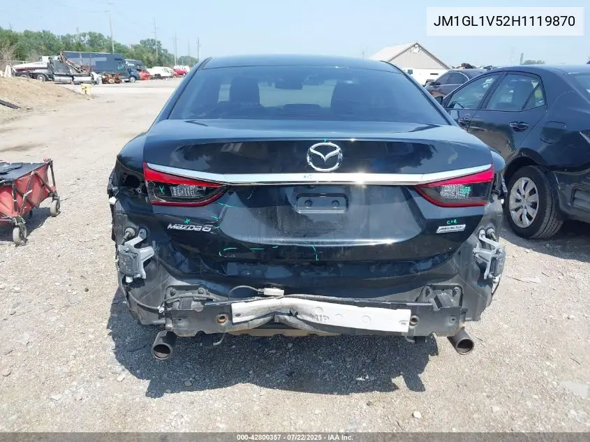 2017 Mazda Mazda6 Touring VIN: JM1GL1V52H1119870 Lot: 42800357