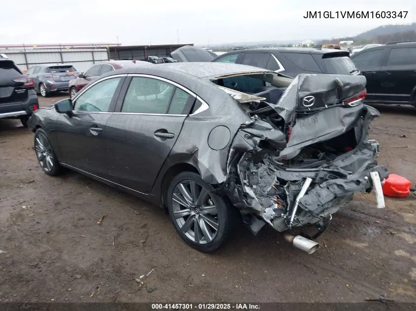 2021 Mazda Mazda6 Touring VIN: JM1GL1VM6M1603347 Lot: 41457301