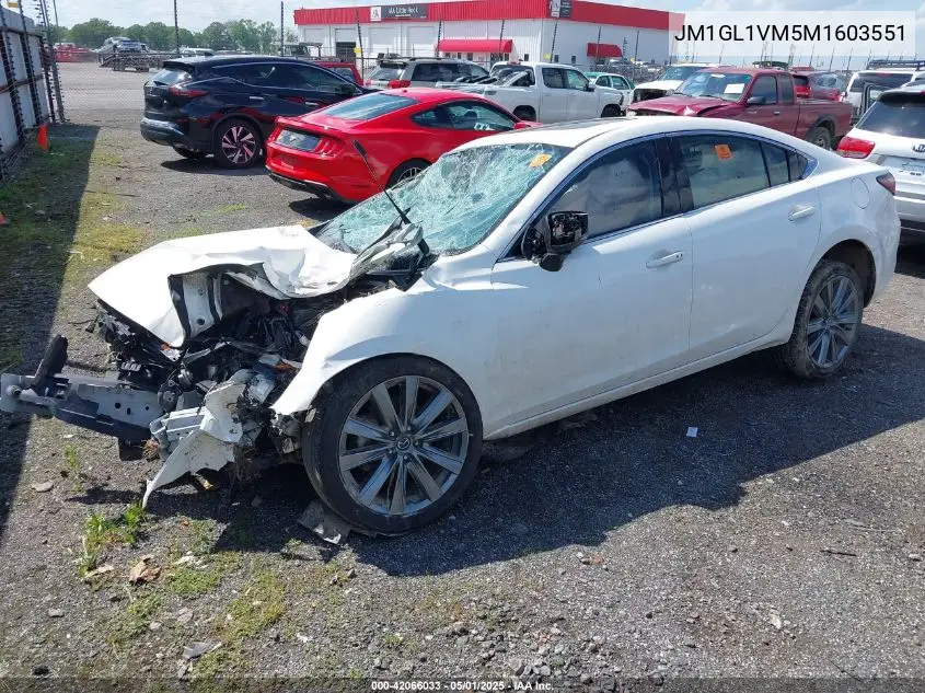 2021 Mazda Mazda6 Touring VIN: JM1GL1VM5M1603551 Lot: 42066033