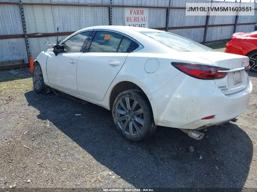 2021 Mazda Mazda6 Touring VIN: JM1GL1VM5M1603551 Lot: 42066033