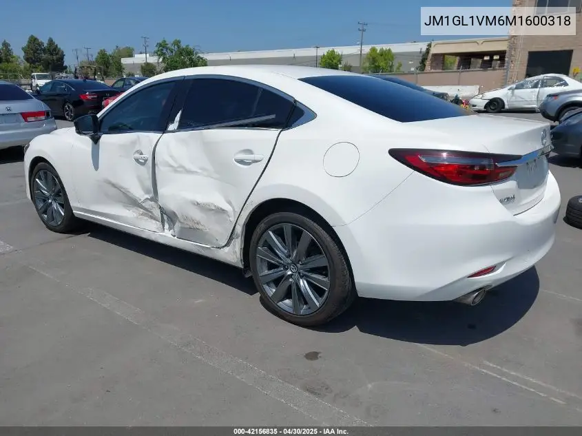 2021 Mazda Mazda6 Touring VIN: JM1GL1VM6M1600318 Lot: 42156835