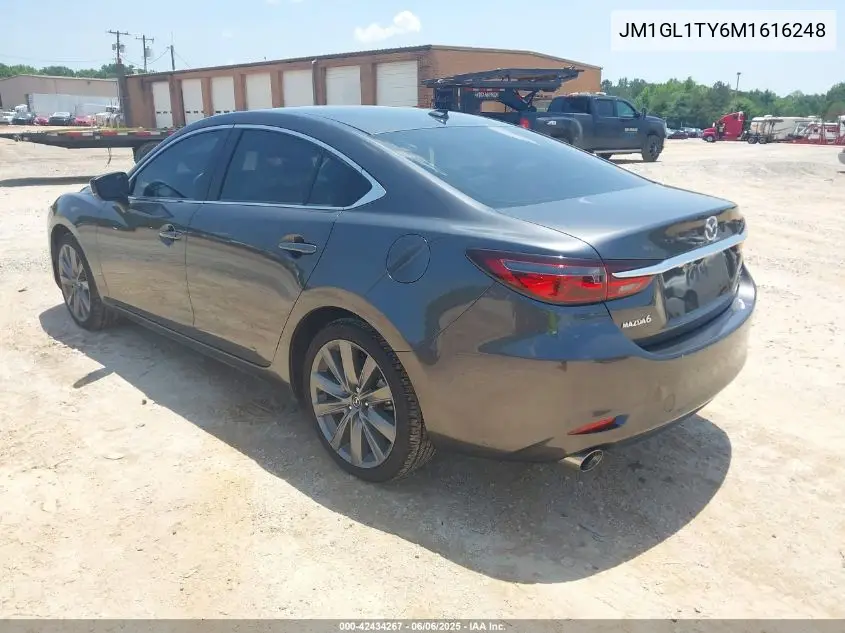 2021 Mazda Mazda6 Grand Touring VIN: JM1GL1TY6M1616248 Lot: 42434267