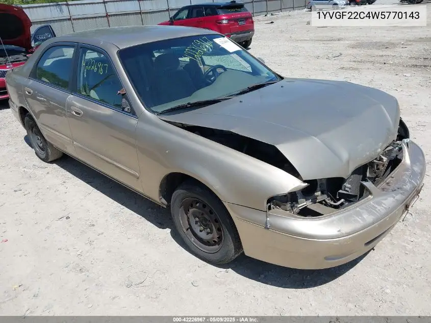 1998 Mazda 626 Dx/Lx VIN: 1YVGF22C4W5770143 Lot: 42226967