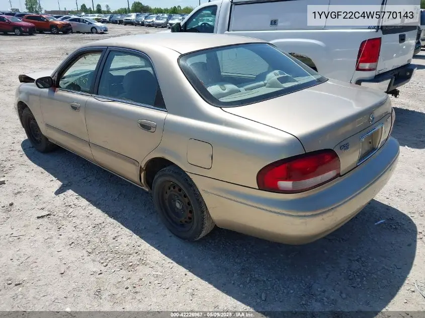 1998 Mazda 626 Dx/Lx VIN: 1YVGF22C4W5770143 Lot: 42226967