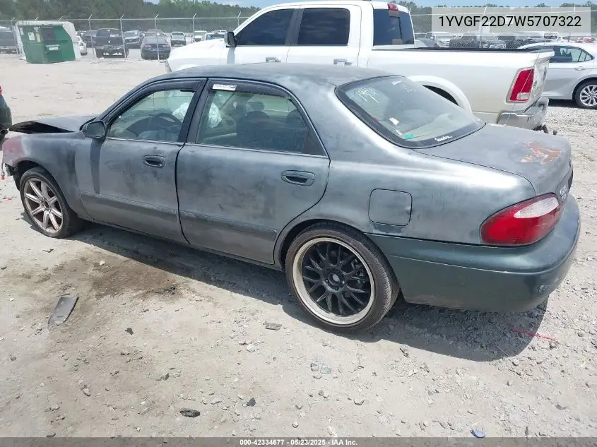 1998 Mazda 626 Es V6/Lx V6 VIN: 1YVGF22D7W5707322 Lot: 42334677