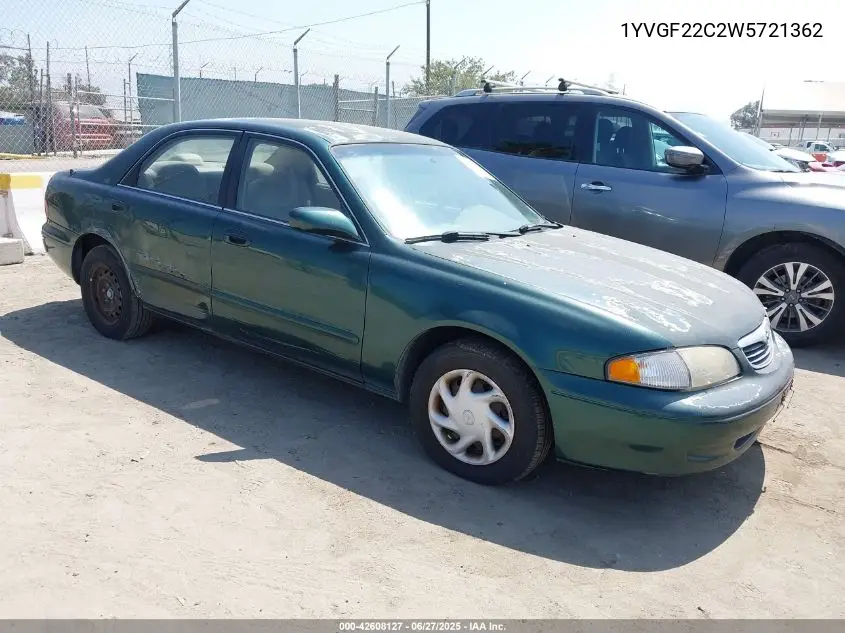 1998 Mazda 626 Dx/Lx VIN: 1YVGF22C2W5721362 Lot: 42608127