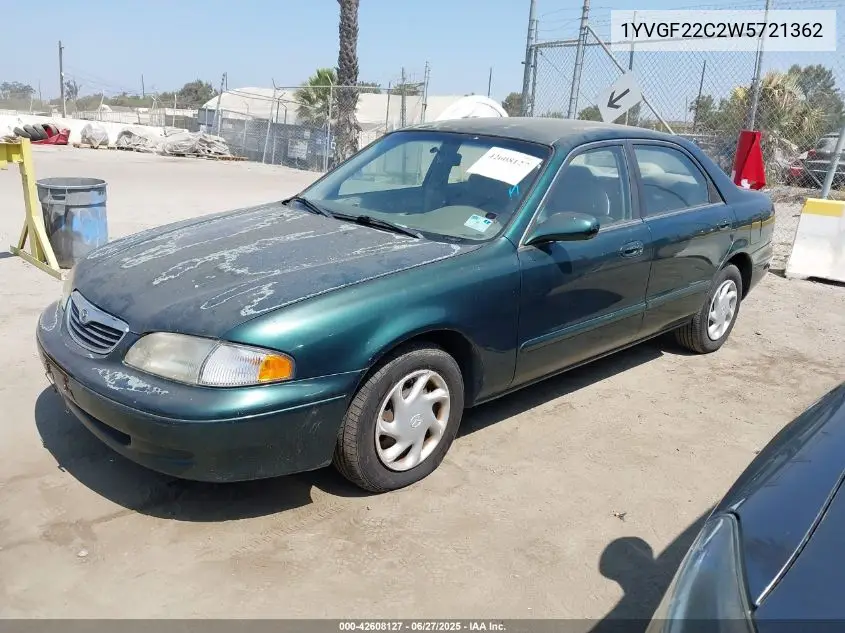 1998 Mazda 626 Dx/Lx VIN: 1YVGF22C2W5721362 Lot: 42608127