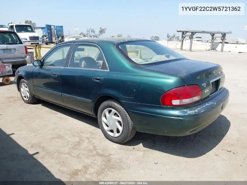 1998 Mazda 626 Dx/Lx VIN: 1YVGF22C2W5721362 Lot: 42608127