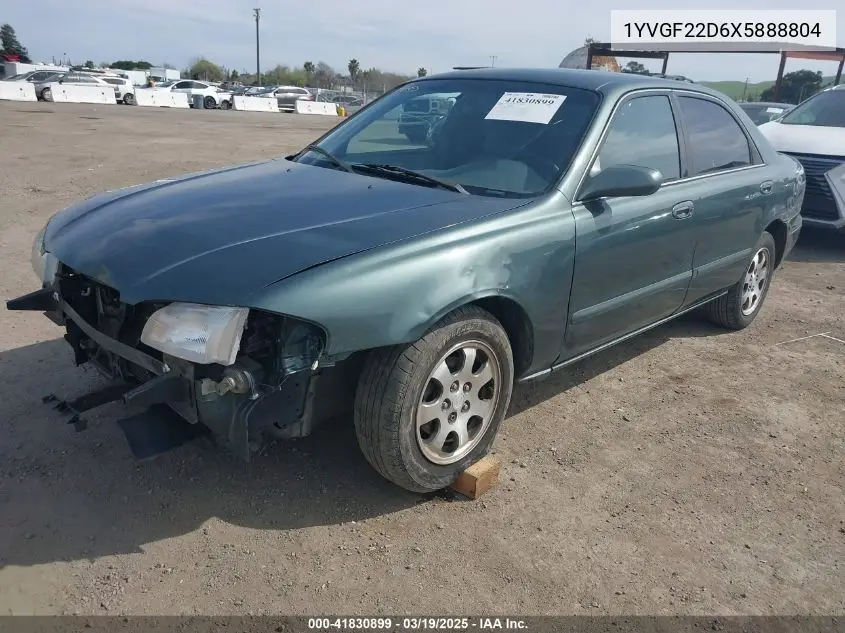1999 Mazda 626 Es V6/Lx (V6) VIN: 1YVGF22D6X5888804 Lot: 41830899