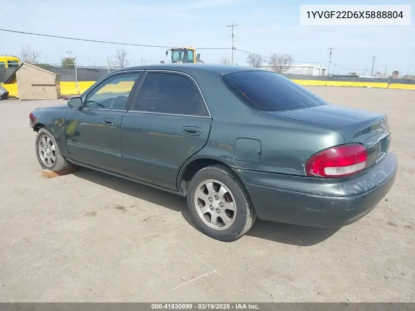 1999 Mazda 626 Es V6/Lx (V6) VIN: 1YVGF22D6X5888804 Lot: 41830899