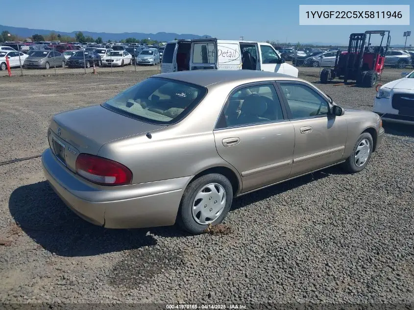 1999 Mazda 626 Es/Lx VIN: 1YVGF22C5X5811946 Lot: 41970165