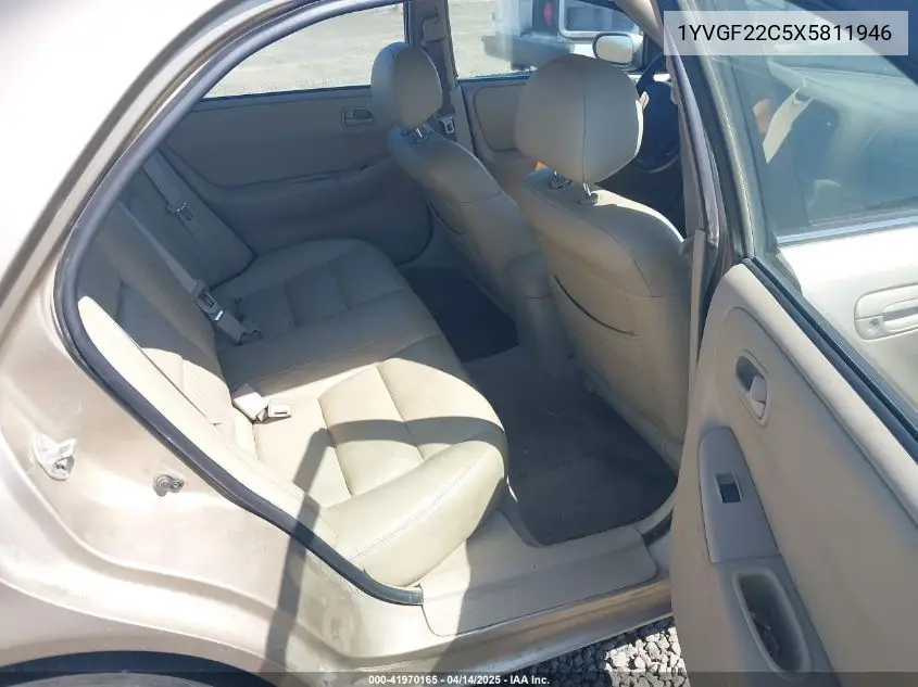 1999 Mazda 626 Es/Lx VIN: 1YVGF22C5X5811946 Lot: 41970165