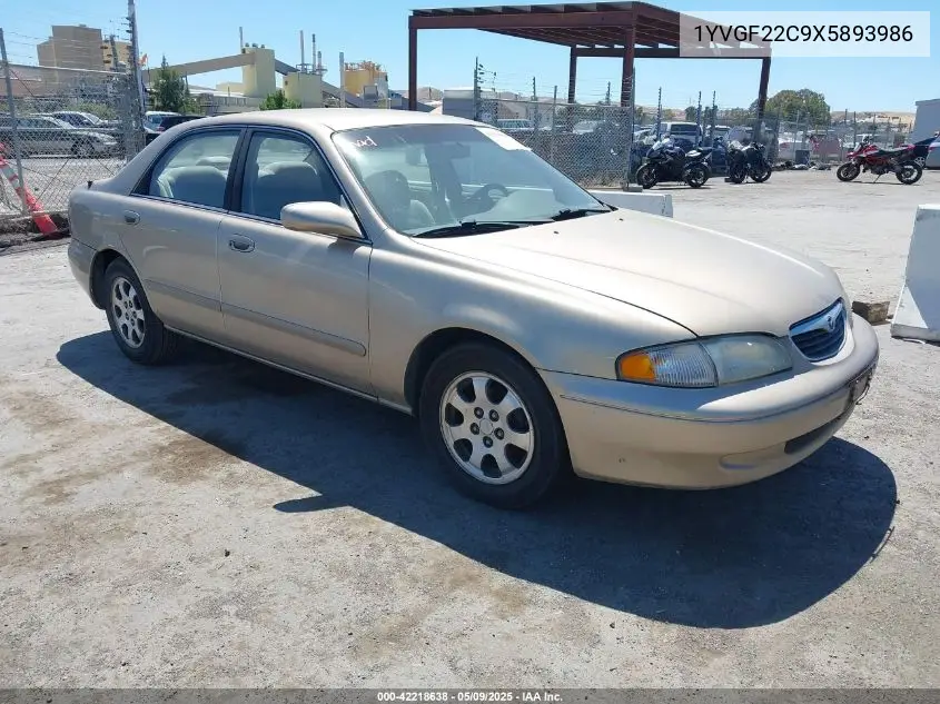 1999 Mazda 626 Es/Lx VIN: 1YVGF22C9X5893986 Lot: 42218638