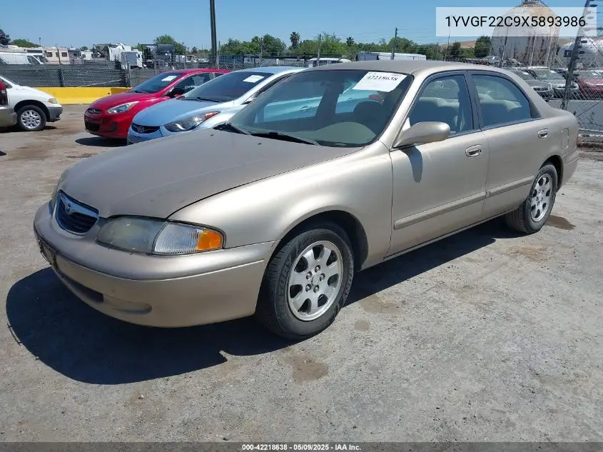 1999 Mazda 626 Es/Lx VIN: 1YVGF22C9X5893986 Lot: 42218638