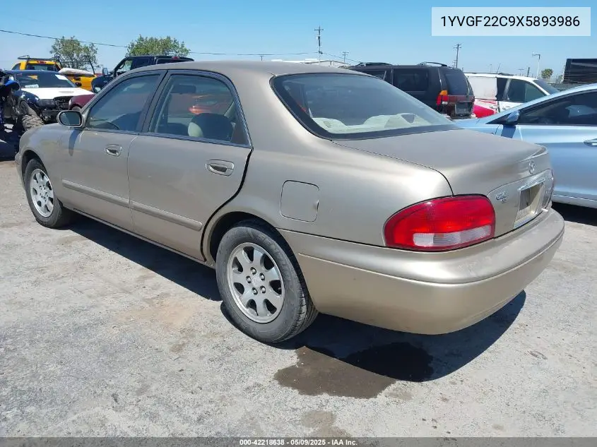 1999 Mazda 626 Es/Lx VIN: 1YVGF22C9X5893986 Lot: 42218638