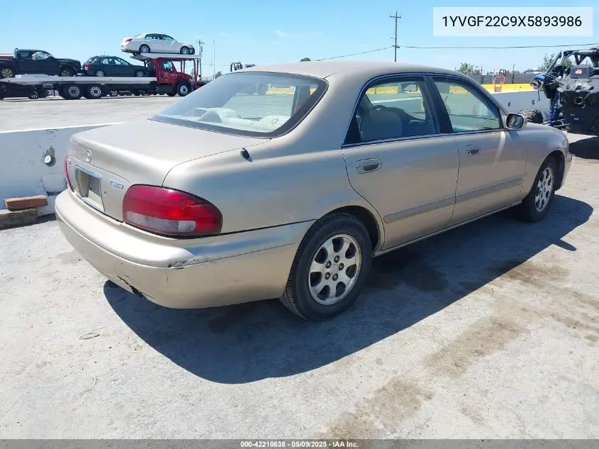 1999 Mazda 626 Es/Lx VIN: 1YVGF22C9X5893986 Lot: 42218638