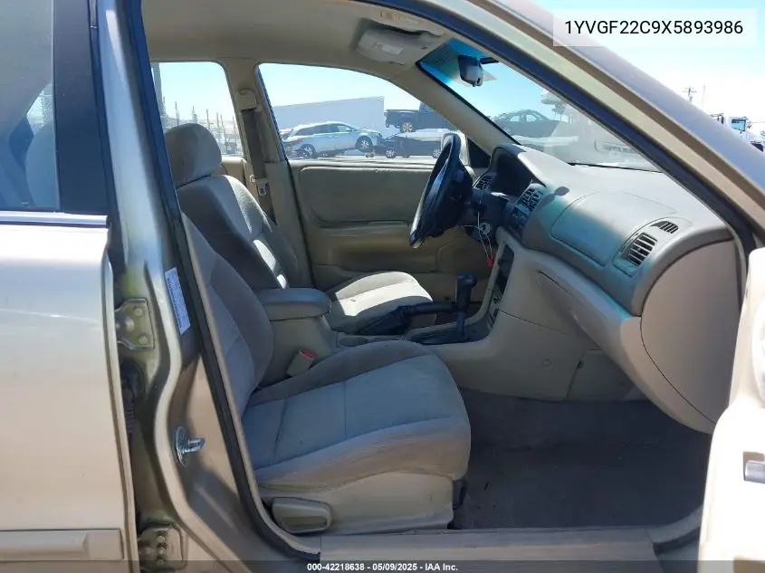 1999 Mazda 626 Es/Lx VIN: 1YVGF22C9X5893986 Lot: 42218638